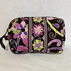 Vera Bradley Medium Vinyl Lined Cosmetic Purple Punch 7"x6"